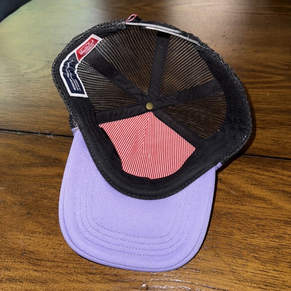 Herschel Supply Co Kids Purple Cat Print Mesh Snapback Trucker Hat One Size - Picture 6 of 7